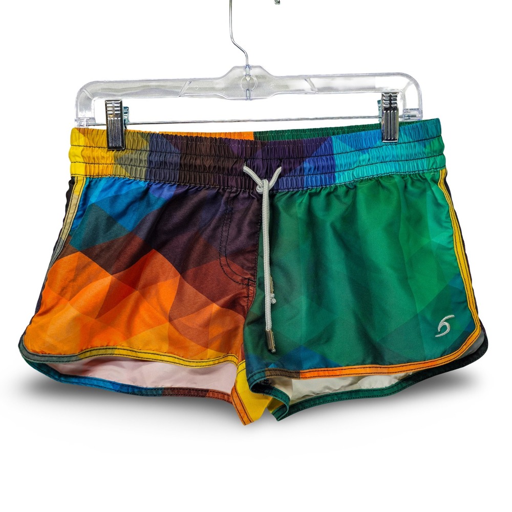 SURF CUZ Geometric Print Board Shorts Womens Small Multicolor Excellent